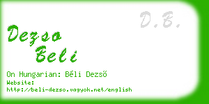 dezso beli business card